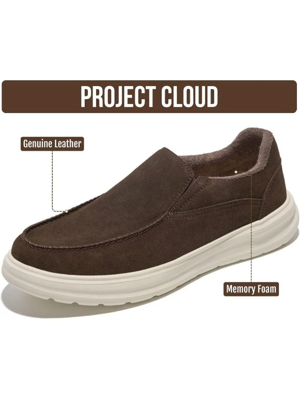 🆕Men's Chocolate Suede Venetian Slip On Loafers Smart Foam Cushioned Shoes